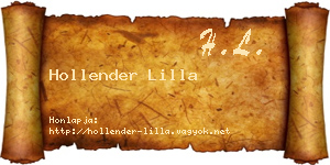 Hollender Lilla névjegykártya
